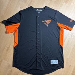 Mens Orioles TX3 Button Up Black Jersey XL